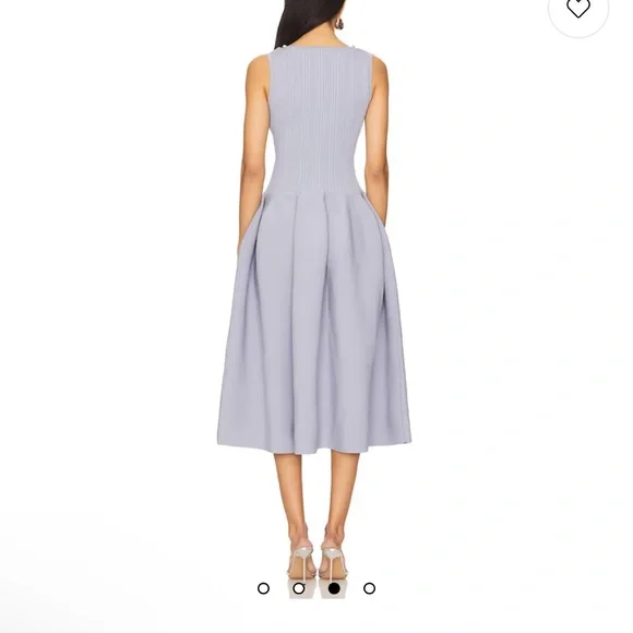 Revolve Self-Portrait Diamanté ribbed knit midi blue dress XS - Picture 3 of 3